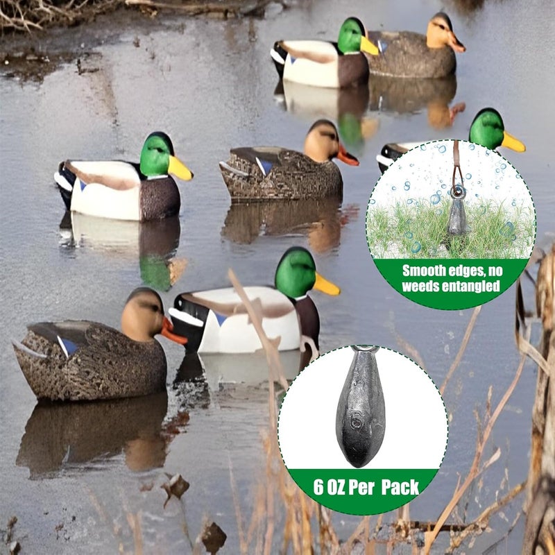 Vecacosic Texas Duck Decoy Rigs Weights Tangle Free Duck Hunting Decoy Rigs with A Large Gold Padded Carabiner, Waterfowl Decoy Rigs Anchors for Duck Hunting 12pack - Image 5